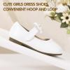 imageHehainom Toddler Girls Dress Shoes Little Kids Flower Girl Sparkle Bow Ballet Flats School Wedding Party ShoesWhite Pu