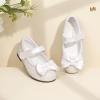 imageHehainom Toddler Girls Dress Shoes Little Kids Flower Girl Sparkle Bow Ballet Flats School Wedding Party ShoesWhite Sequin
