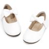 imageHehainom Toddler Girls Dress Shoes Little Kids Flower Girl Sparkle Bow Ballet Flats School Wedding Party ShoesWhite Pu