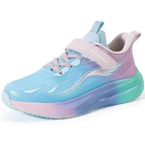 imageHehainom Girls Kids Sneaker Boys Girls Running Tennis Shoes Sparkle Lightweight Breathable Sport Athletic Girls ShoesBluepink