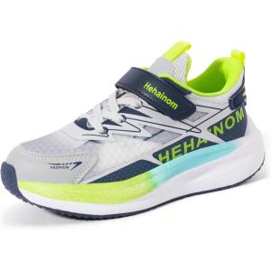 imageHehainom Kids Shoes Boys Girls Sneskers Carbon Plated Athletic Running Shoes Toddler Little Big Kid Tennis ShoesGray Yellow