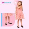 imageHehainom Toddler Girls Flats Mary Jane Flower Girl Dress Shoes School Wedding Party ShoesBlack Pu