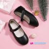imageHehainom Toddler Girls Flats Mary Jane Flower Girl Dress Shoes School Wedding Party ShoesBlack Pu