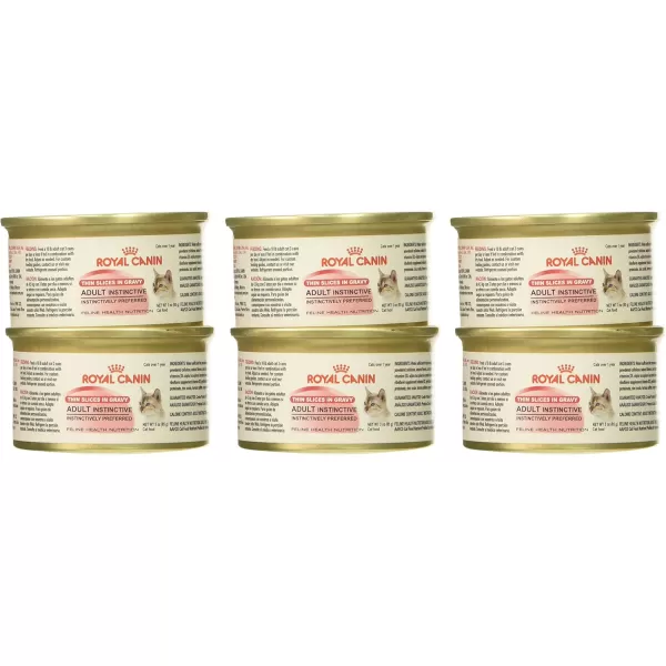 Royal Canin Adult Instinctive Thin Slices in Gravy Wet Cat Food 3 oz can 6pack113 Pound Pack of 1
