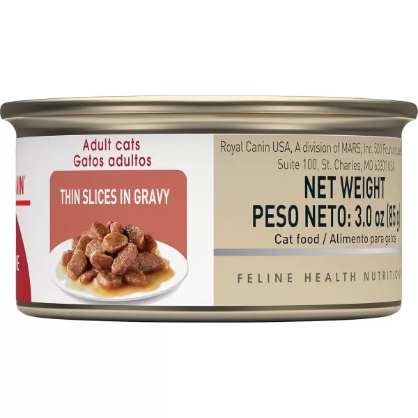 Royal Canin Adult Instinctive Thin Slices in Gravy Wet Cat Food 3 oz can 6pack3 Ounce Pack of 24