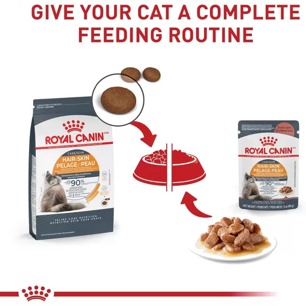 Royal Canin Feline Care Nutrition Hair ampamp Skin Care Thin Slices in Gravy Canned Cat Food 3 Ounce Pack of 243 Ounce Pack of 12