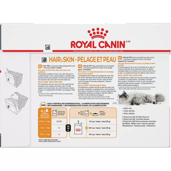 Royal Canin Feline Care Nutrition Hair ampamp Skin Care Thin Slices in Gravy Canned Cat Food 3 Ounce Pack of 243 Ounce Pack of 12