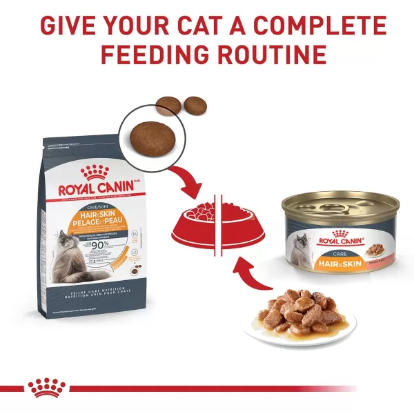 Royal Canin Feline Care Nutrition Hair ampamp Skin Care Thin Slices in Gravy Canned Cat Food 3 Ounce Pack of 243 Ounce Pack of 24