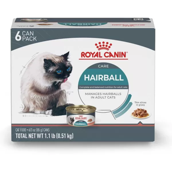 Royal Canin Hairball Care Thin Slices In Gravy Wet Cat Food 3 oz can 12count3 Ounce Pack of 6