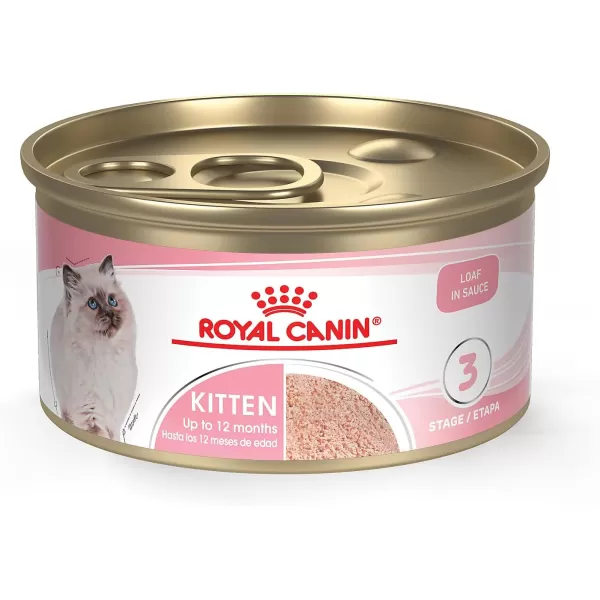 Royal Canin Feline Health Nutrition Kitten Thin Slices in Gravy Canned Cat Food 3 oz can 24count3 Ounce Pack of 24