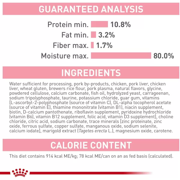 Royal Canin Feline Health Nutrition Kitten Thin Slices in Gravy Canned Cat Food 3 oz can 24count3 Ounce Pack of 24