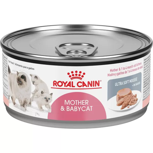 Royal Canin Feline Health Nutrition Mother ampamp Babycat Ultra Soft Mousse in Sauce Canned Cat Food 58 oz canChicken