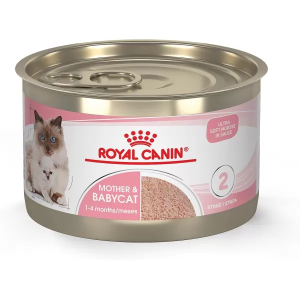 Royal Canin Feline Health Nutrition Mother ampamp Babycat Ultra Soft Mousse in Sauce Canned Cat Food 58 oz canMilk