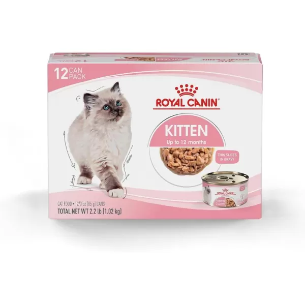 Royal Canin Feline Health Nutrition Kitten Thin Slices in Gravy Canned Cat Food 3 oz can 12countOriginal