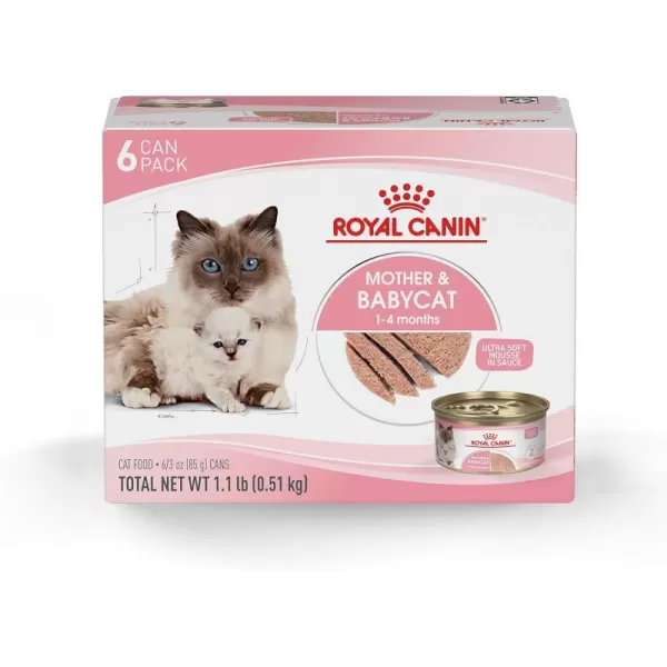 Royal Canin Feline Health Nutrition Mother ampamp Babycat Ultra Soft Mousse in Sauce Canned Cat Food 58 oz canChicken