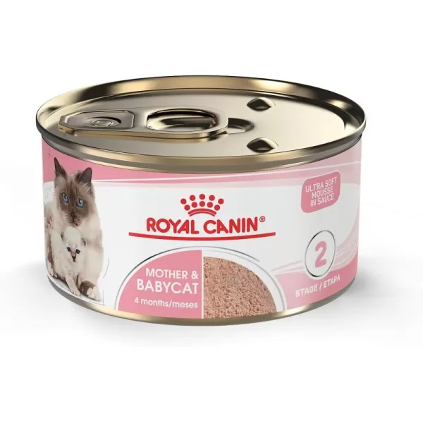 Royal Canin Feline Health Nutrition Mother ampamp Babycat Ultra Soft Mousse in Sauce Canned Cat Food 58 oz canMilk