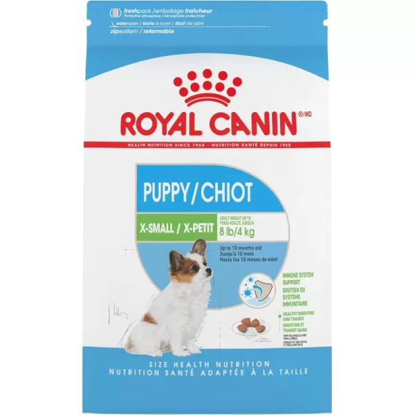 Royal Canin Size Health Nutrition XSmall Breed Dry Puppy Food Supports Brain Development Immune Support and Digestive Health 3 lb BagChickenVegetable