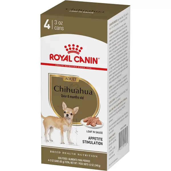 Royal Canin Breed Health Nutrition Chihuahua Adult Loaf in Sauce Wet Dog Food 3 oz can 24count12 Ounce Pack of 1