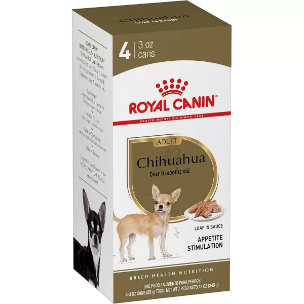Royal Canin Breed Health Nutrition Chihuahua Adult Loaf in Sauce Wet Dog Food 3 oz can 24count12 Ounce Pack of 1