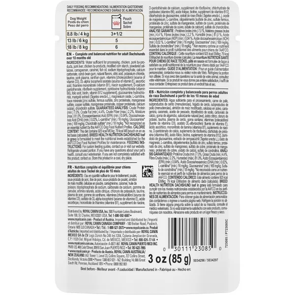 Royal Canin Breed Health Nutrition Dachshund Loaf in Gravy Pouch Dog Food 3 oz Pouch Pack of 12 723085Beef