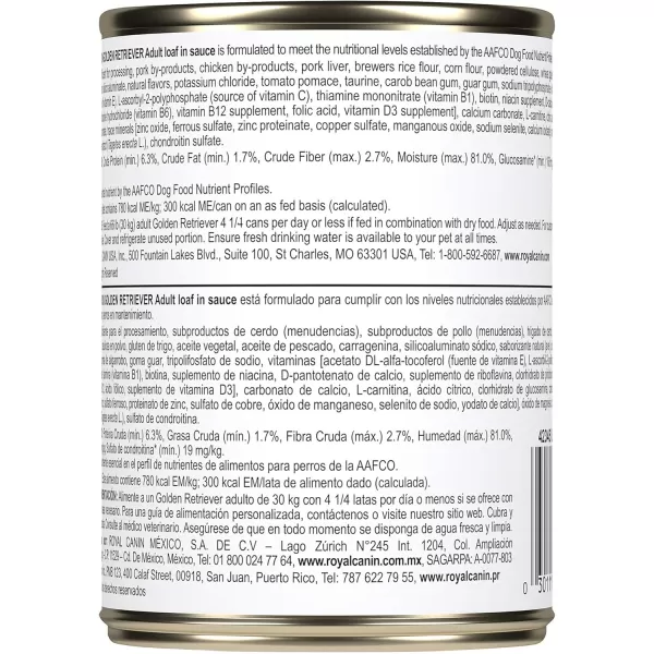 Royal Canin Golden Retriever Adult Dry Dog Food 30 lb bag135 Ounce Pack of 12