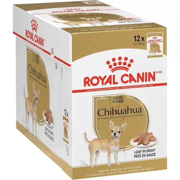 Royal Canin Breed Health Nutrition Chihuahua Adult Loaf in Sauce Wet Dog Food 3 oz can 24count1 Count Pack of 12
