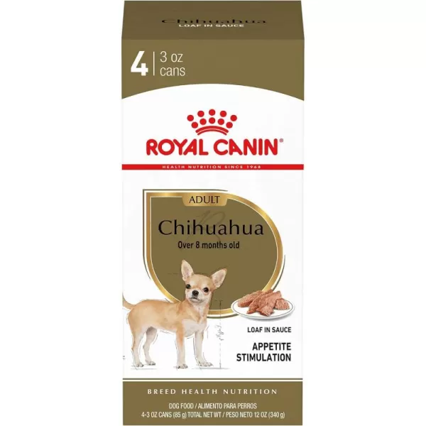 Royal Canin Breed Health Nutrition Chihuahua Adult Loaf in Sauce Wet Dog Food 3 oz can 24count12 Ounce Pack of 1