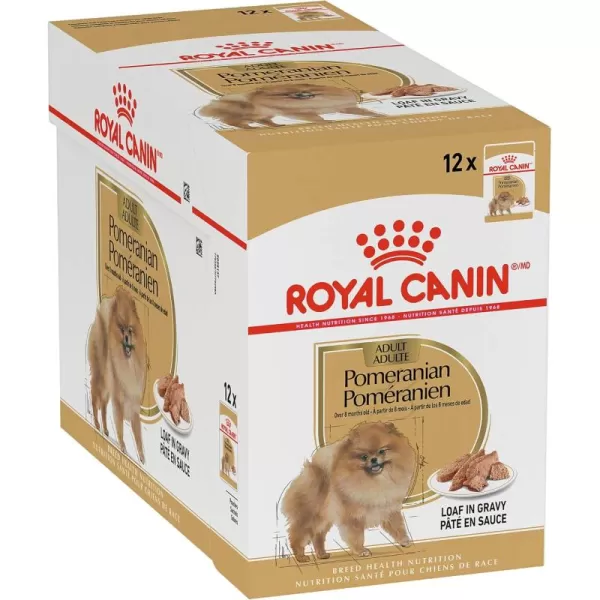 Royal Canin Breed Health Nutrition Pomeranian Adult Loaf in Gravy Pouch Dog Food 3 oz Pouch Pack of 12Loaf in Gravy