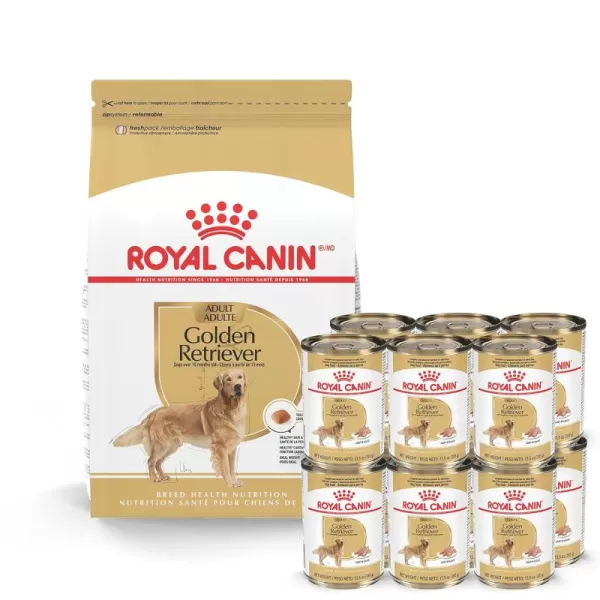 Royal Canin Golden Retriever Adult Dry Dog Food 30 lb bag13 piece set
