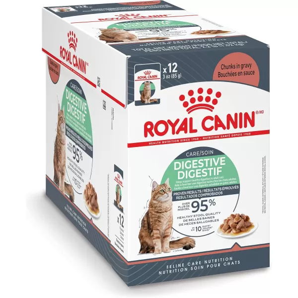 Royal Canin Digestive Care Thin Slices in Gravy Wet Cat Food 3 Ounce Pack of 6  Package May Vary3 Ounce Pack of 12
