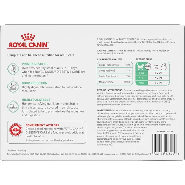 Royal Canin Digestive Care Thin Slices in Gravy Wet Cat Food 3 Ounce Pack of 6  Package May Vary3 Ounce Pack of 12