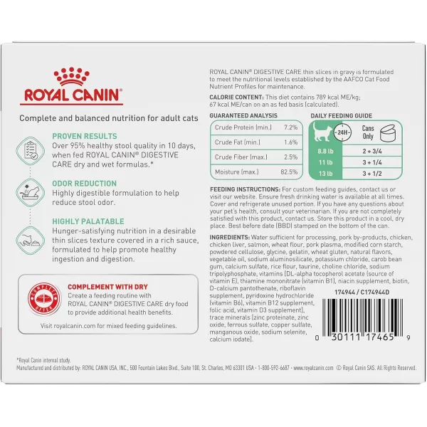 Royal Canin Digestive Care Thin Slices in Gravy Wet Cat Food 3 Ounce Pack of 6  Package May Vary3 Ounce Pack of 6