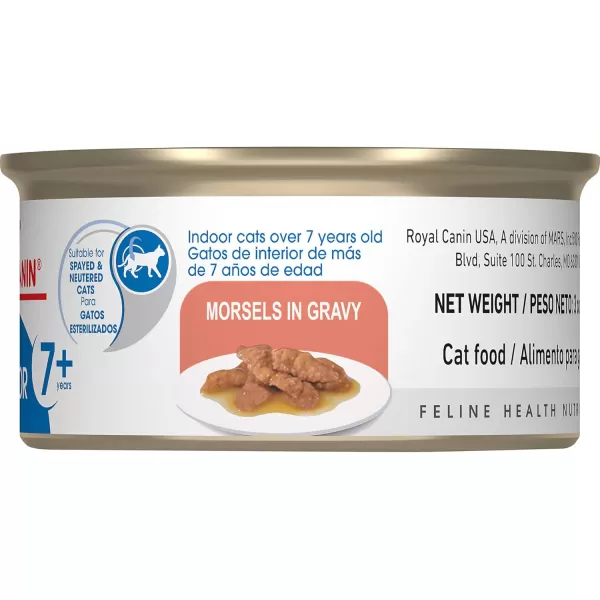 Royal Canin Feline Health Nutrition Indoor 7 Morsels in Gravy Canned Cat Food 3 oz can 24count