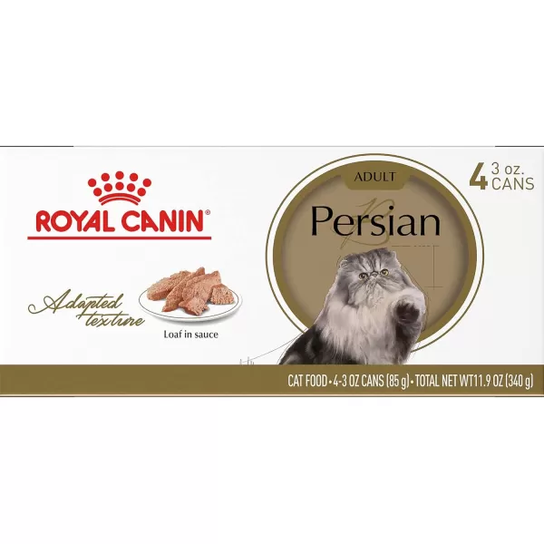 Royal Canin Persian Breed Loaf in Sauce Adult Wet Cat Food 3 oz can 4pack3 Ounce Pack of 4