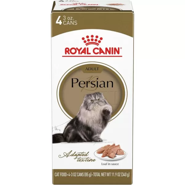Royal Canin Persian Breed Loaf in Sauce Adult Wet Cat Food 3 oz can 4pack3 Ounce Pack of 4