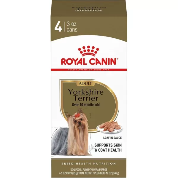 Royal Canin Yorkshire Terrier Adult Breed Specific Wet Dog Food 3 oz can 4pack3 Ounce Pack of 4