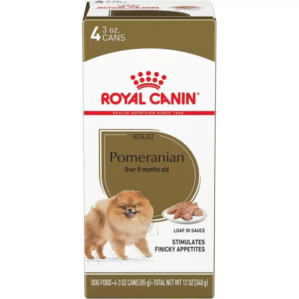 Royal Canin Breed Health Nutrition Pomeranian Adult Loaf in Sauce Canned Dog Food 3 oz can 4packLoaf in Sauce