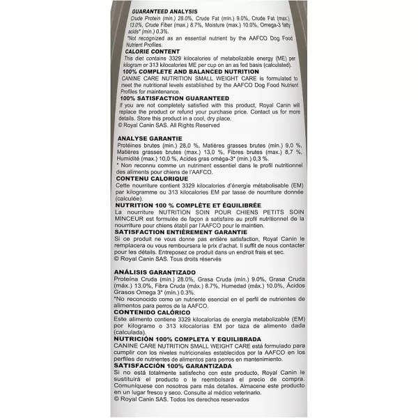 Royal Canin Small Weight Care Adult Dry Dog Food for Small Breeds 25 lb bag13 Pound Pack of 1