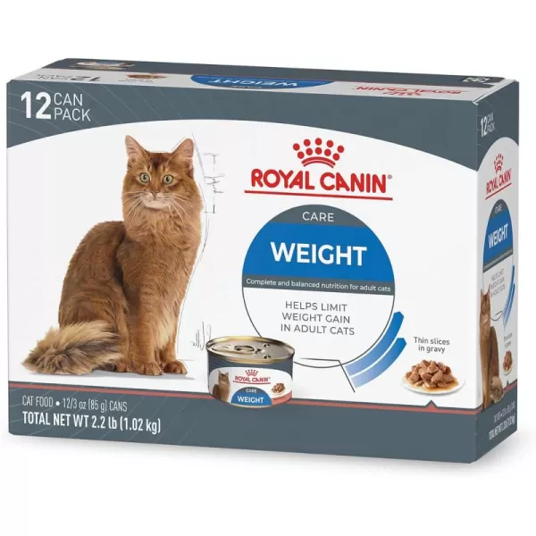 Royal Canin Feline Weight Care Thin Slices in Gravy Canned Adult Wet Cat Food 3 oz can 6pack225 Pound Pack of 1
