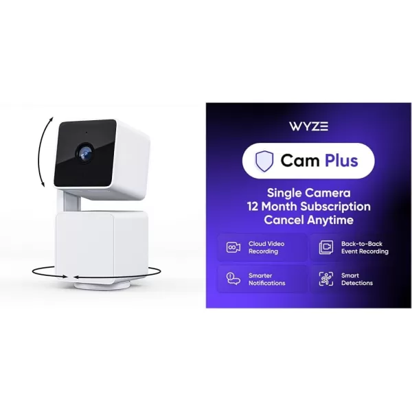 WYZE Cam Pan v3 IndoorOutdoor IP65Rated 1080p PanTiltZoom WiFi Smart Home Security Camera with Motion Tracking for Baby ampamp Pet Color Night Vision 2Way Audio Works with Alexa ampamp Google AssistantWhite