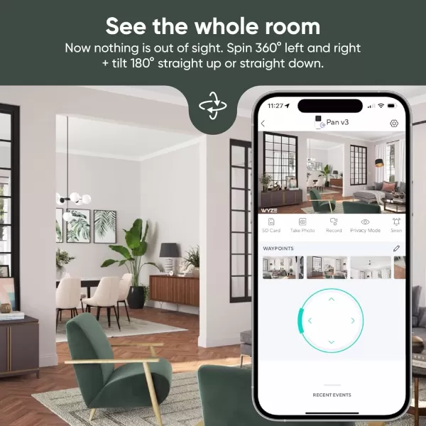 WYZE Cam Pan v3 IndoorOutdoor IP65Rated 1080p PanTiltZoom WiFi Smart Home Security Camera with Motion Tracking for Baby ampamp Pet Color Night Vision 2Way Audio Works with Alexa ampamp Google AssistantWhite