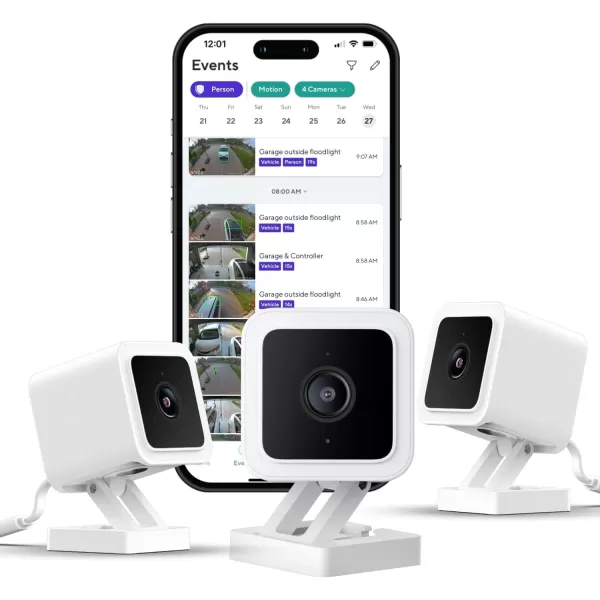 WYZE Cam v3 with Color Night Vision Wired 1080p HD IndoorOutdoor Video Camera 2Way Audio Works with Alexa Google Assistant and IFTTTWhite