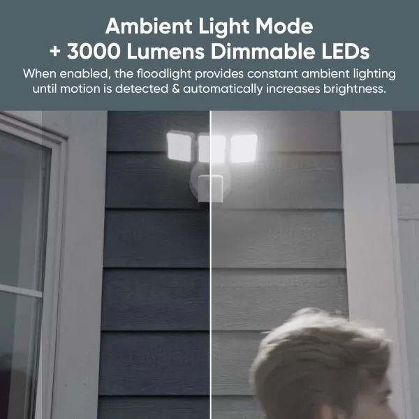 WYZE Floodlight Camera Pro 3000Lumen LEDs 180 Wide View 2K HD Outdoor Security Camera Motion Detection 105dB Siren Cloud ampamp Local Storage Color Night Vision for Home Surveillance WiredWhiteBlack