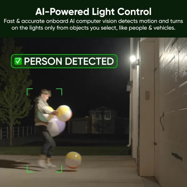 WYZE Floodlight Camera Pro 3000Lumen LEDs 180 Wide View 2K HD Outdoor Security Camera Motion Detection 105dB Siren Cloud ampamp Local Storage Color Night Vision for Home Surveillance WiredWhiteBlack