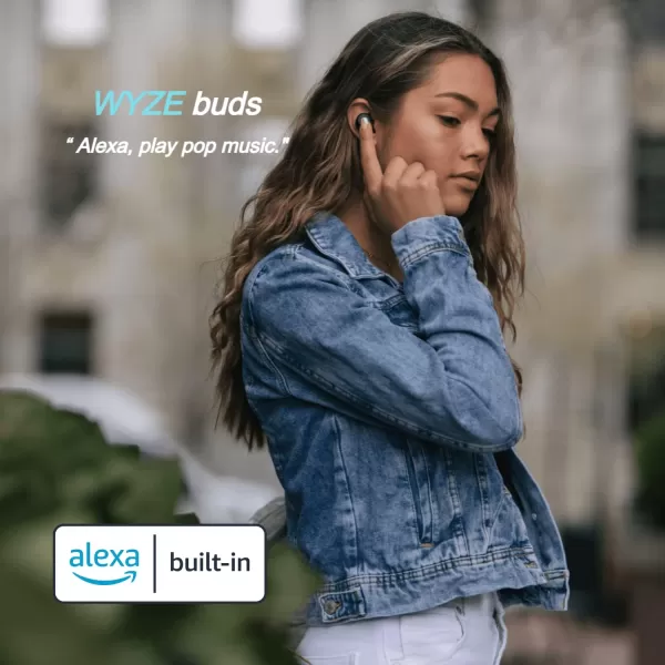 WYZE Wireless Earbuds 50 Bluetooth Headphones with IPX5 Sweat Resistance 30 dB Noise Reduction4 VoiceIsolating Mics Alexa Builtin True Wireless EarbudsCharging Case WorkoutSports