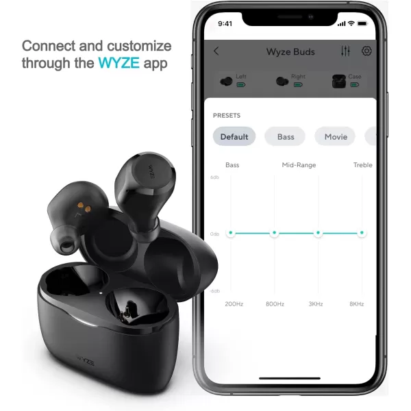 WYZE Wireless Earbuds 50 Bluetooth Headphones with IPX5 Sweat Resistance 30 dB Noise Reduction4 VoiceIsolating Mics Alexa Builtin True Wireless EarbudsCharging Case WorkoutSports
