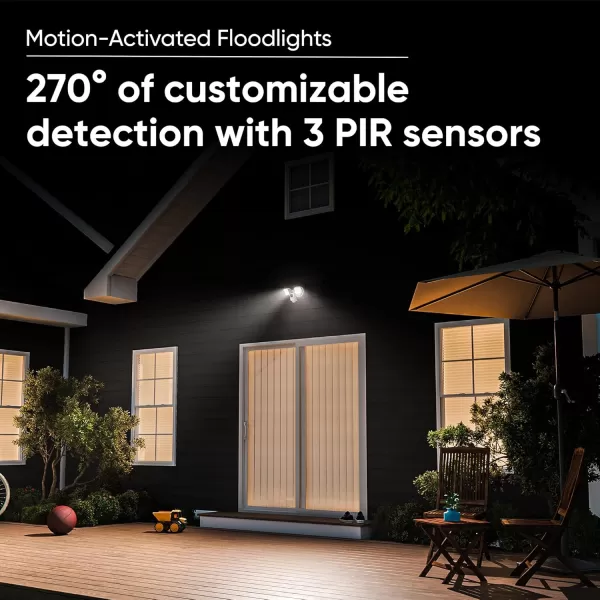 Wyze Cam Floodlight with 2600 Lumen LEDs Wired 1080p HD IP65 Outdoor Smart Security Camera Color Night Vision 270Degree Customizable Motion Detection 105dB Siren and TwoWay Audio