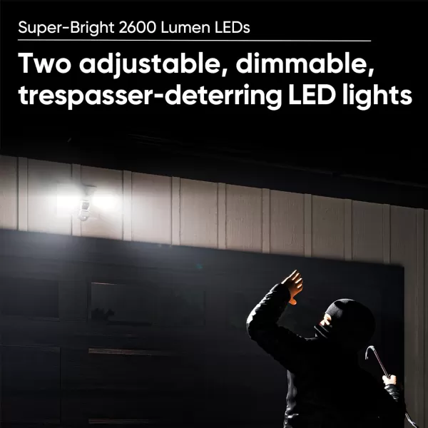 Wyze Cam Floodlight with 2600 Lumen LEDs Wired 1080p HD IP65 Outdoor Smart Security Camera Color Night Vision 270Degree Customizable Motion Detection 105dB Siren and TwoWay Audio
