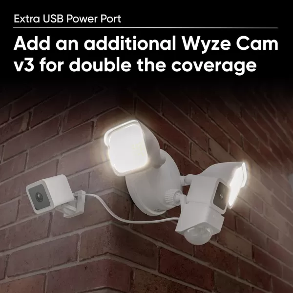 Wyze Cam Floodlight with 2600 Lumen LEDs Wired 1080p HD IP65 Outdoor Smart Security Camera Color Night Vision 270Degree Customizable Motion Detection 105dB Siren and TwoWay Audio