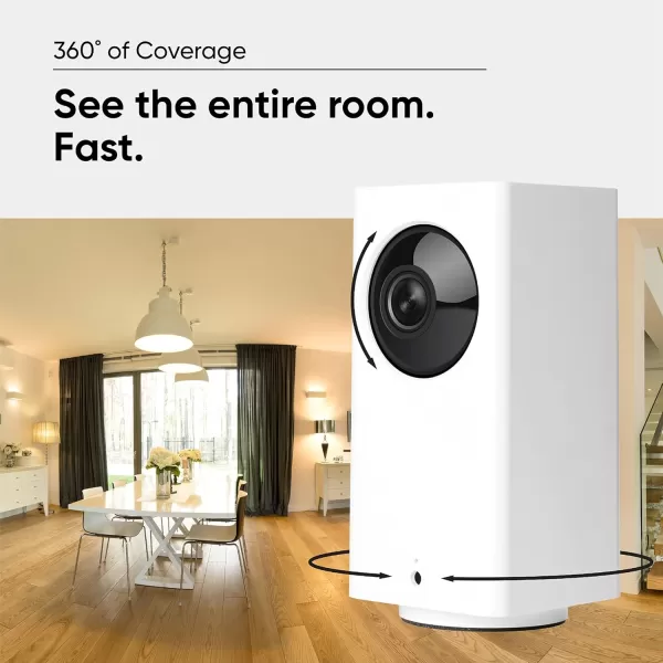 Wyze Cam Pan v2 1080p PanTiltZoom WiFi Indoor Smart Home Camera with Color Night Vision 2Way Audio Compatible with Alexa ampamp The Google Assistant White